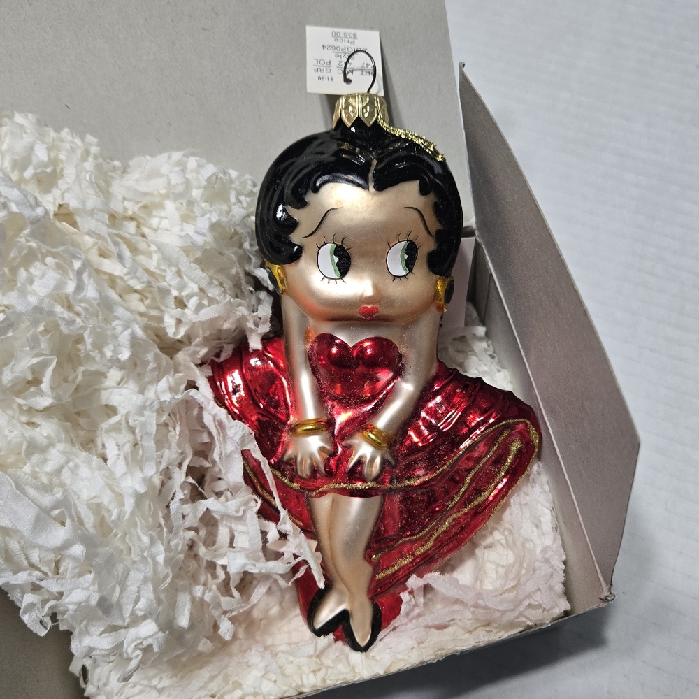 Kurt Adler Polonaise Holiday Betty BoopRed Dress Christmas Ornament